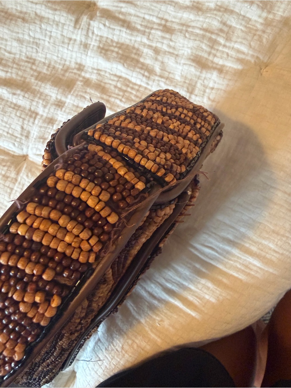 STAUD Brown Beaded Shoulder Bag - Picture 6 of 6